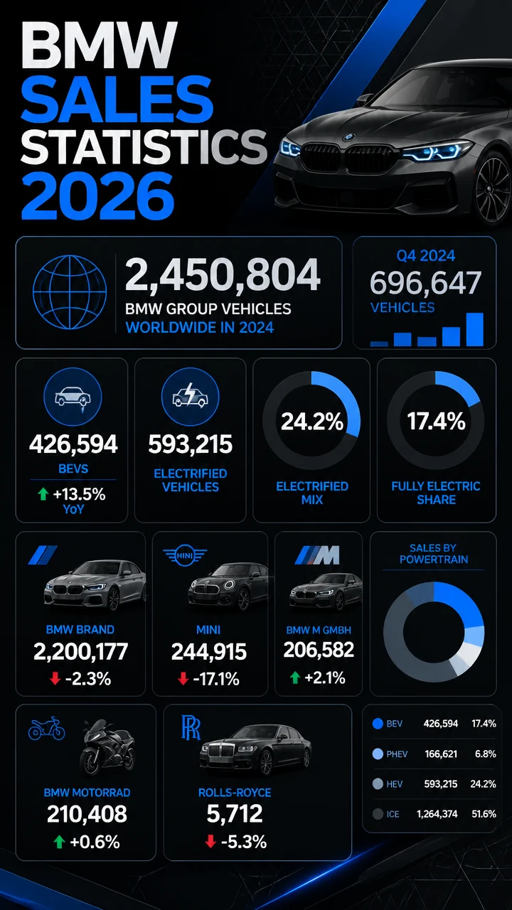 BMW Sales Statistics 2026: Electric Growth, Regional Shifts, and the Numbers Behind a Mixed Year
