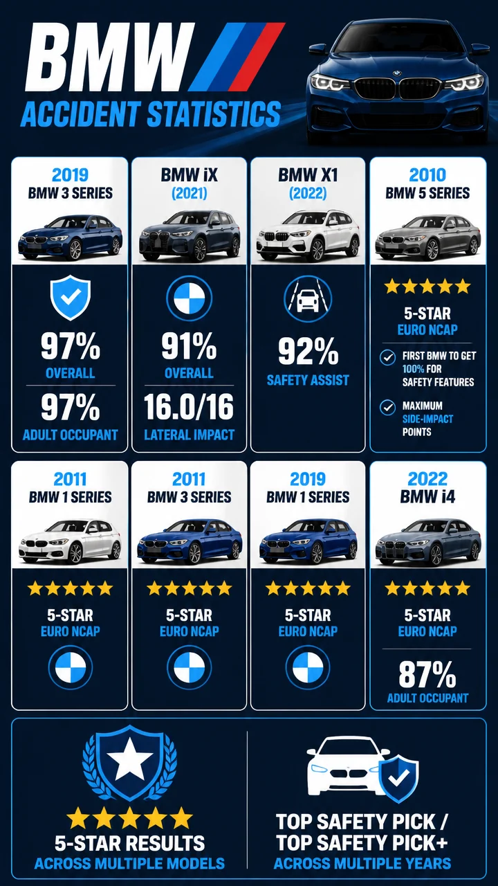 BMW Accident Statistics: The Safest Models, Crash-Test Scores, and Key Safety Trends in 2026